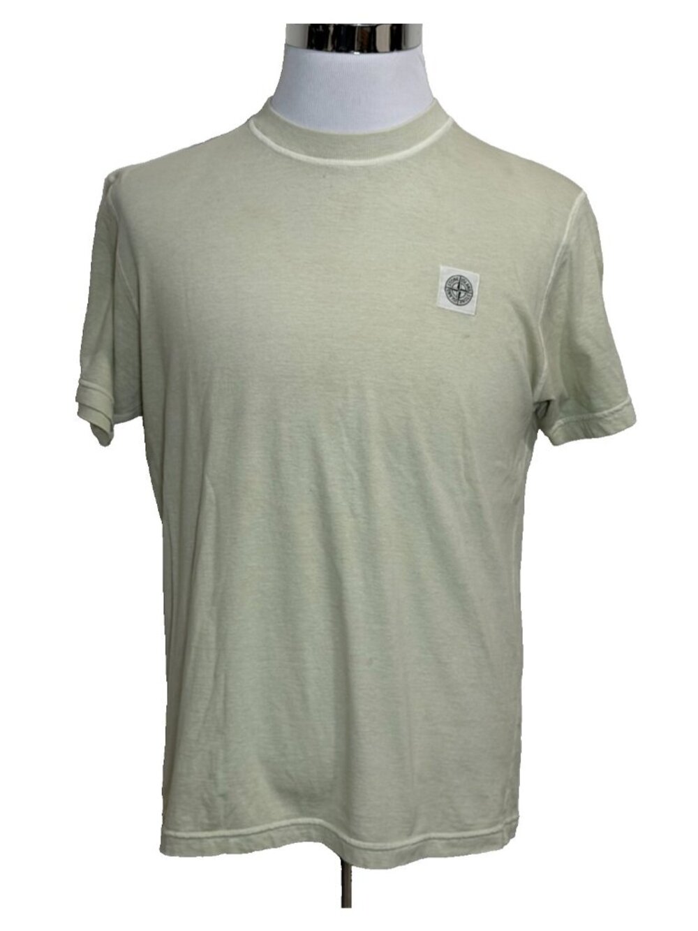 Stone Island Shirt Large Sage Green Compass Patch Crewneck Tee Cotton Casual
